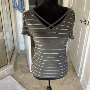 Striped criss cross shirt